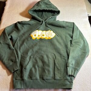 GAS DRAWLS MF DOOM Graffiti Hoodie Green Hooded Sweatshirt Men's Medium